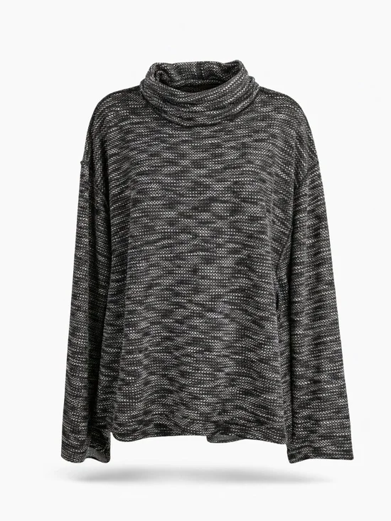 Free People We The Free Sunny Days Turtleneck‎ Sweater XL Black Heathered