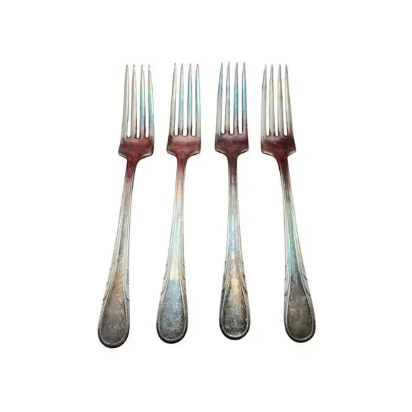International Silver Argyle 1938 Silverplate Dinner Forks 7.5” Lot of 4 Vintage