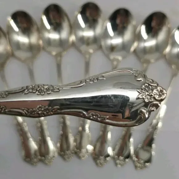 8X Tbsp Vtg 1968 Oneida Community Silverplate Fredericksburg Table Spoons