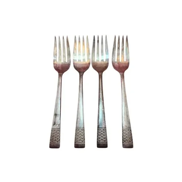 National Silver Co Calvalcade Salad Forks Set of 4 Silverplate 6