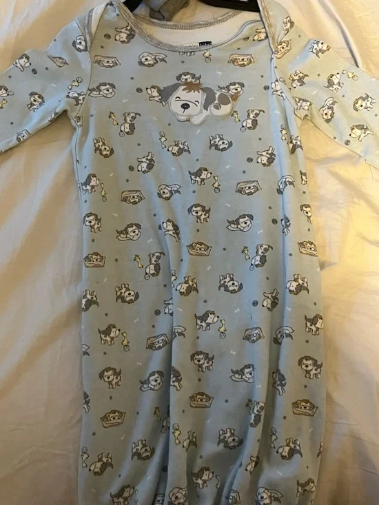 Vitamins Baby Light Blue Puppy Print Kids Pajama Nightgown