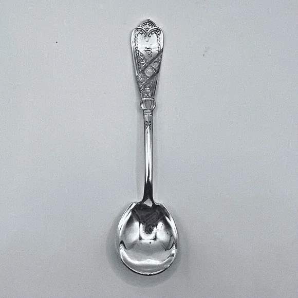 Rogers & Bros A1 Newport Chicago 1879 Silverplate Master Salt Spoon Monogram M
