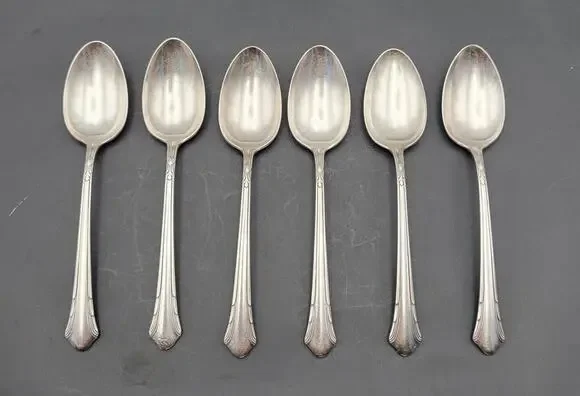 Gorham Plate 1930 LADY CAROLINE Teaspoon Set of 6 VTG Rare