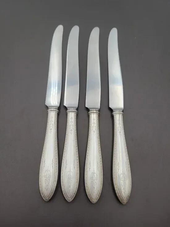 1847 Rogers Bros ARGOSY Set 4 Dinner Knives Silver Plate 1926 Flatware