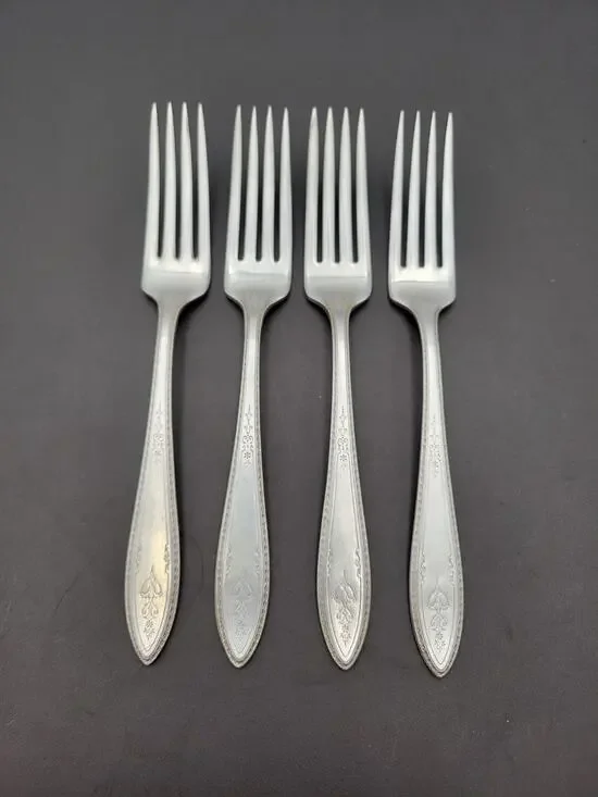 1847 Rogers Bros ARGOSY Set 4 Dinner FORK Silver Plate 1926 Flatware