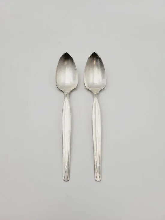 WM Rogers Mfg. Co 1950’s Grapefruit Spoons Set Of 2 Concept Pattern Art Deco
