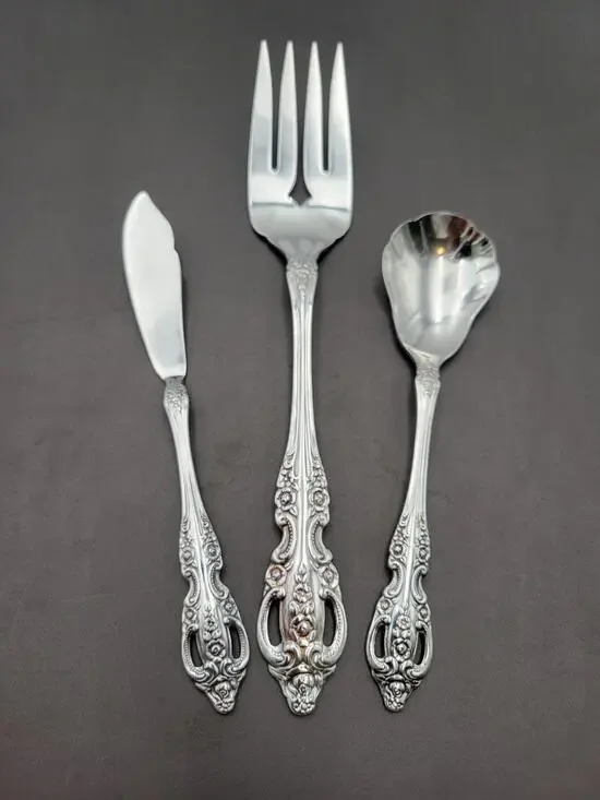 Oneida Pembrooke Renoir Stainless Flatware Serving Fork Sugar Spoon Butter Knive