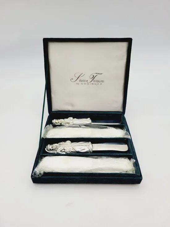 Silver Treasures by Godinger Santa Clause Cheese Butter Spread Knife Set of 4