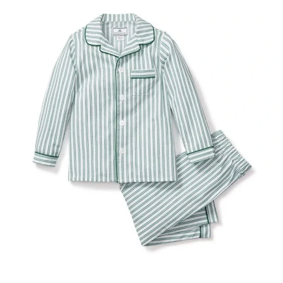 Petite Plume Kids' Emerald Ticking Stripe Pajama Set Size 5