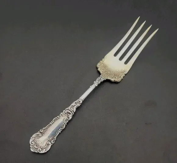 Antique Silverplate Wm ROGERS YALE 1894 Small Meat Serving Fork Mono