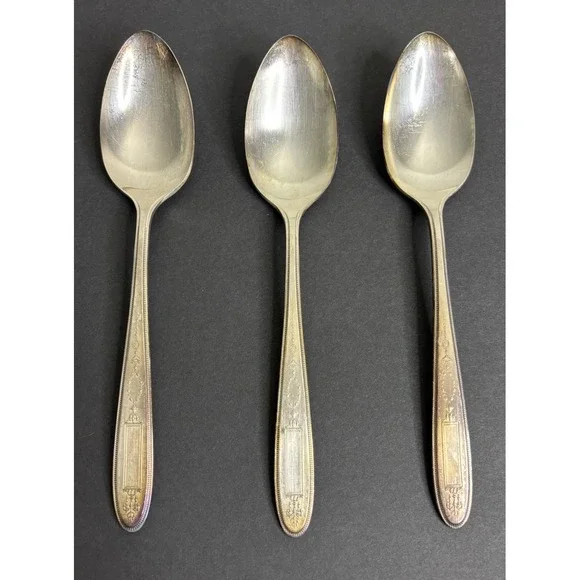 3 Oneida Community Grosvenor Tablespoons Silverplate 8 1/4