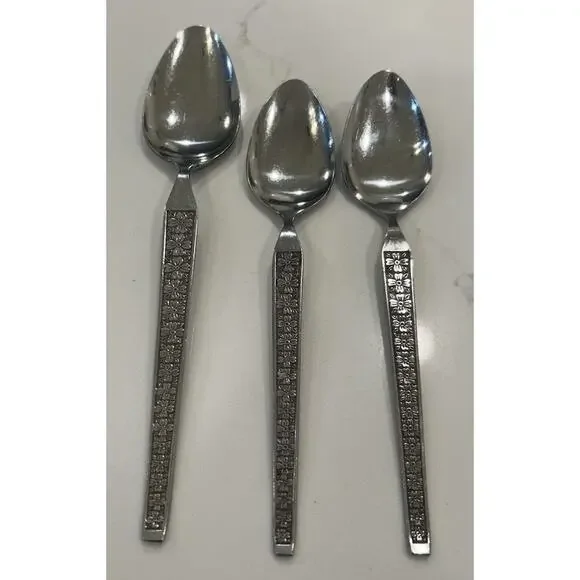 Vtg Riviera Torino Stainless Steel Flatware 1 Serving‎ Spoon 2 Dessert Spoons