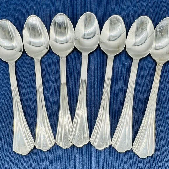 Symmetry Freemont Teaspoon Stainless‎ International Ridge 6 1/4 inch Lot of  7
