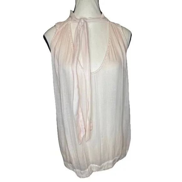 Free People Women’s PEACH Tie Front‎ Sleeveless Tie Front Top Blouse Sz S