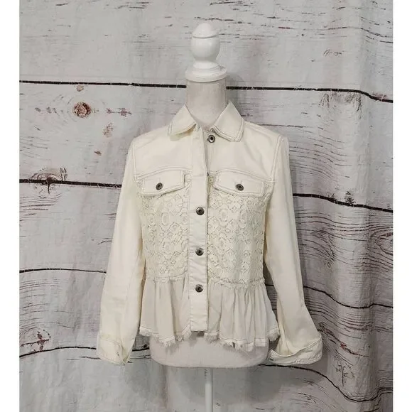 Free People Lace and Ruffle Hem Shacket Size‎ 4