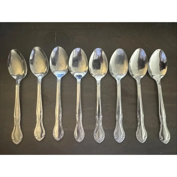 ADC8 Adcraft Stainless Steel Teaspoon Japan - Lot of 8 Replacements Flatware‎