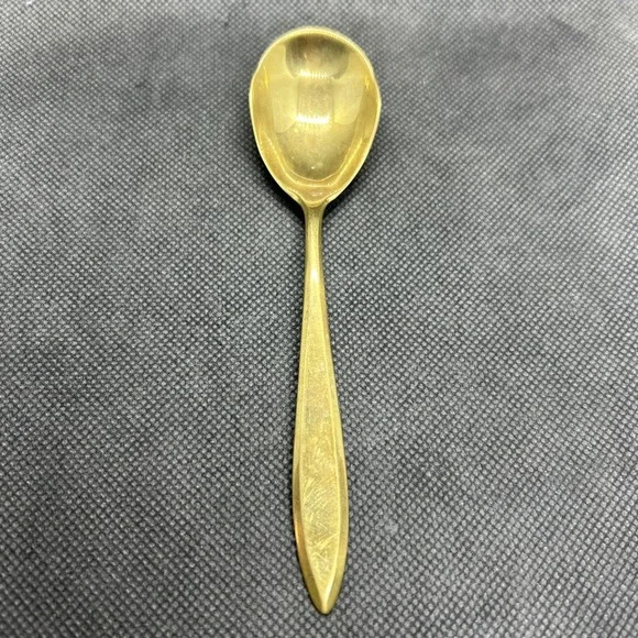 VTG Dirigold Dirilyte Goldware‎ Serving Sugar Shell Dip Spoon REGAL Flatware 5
