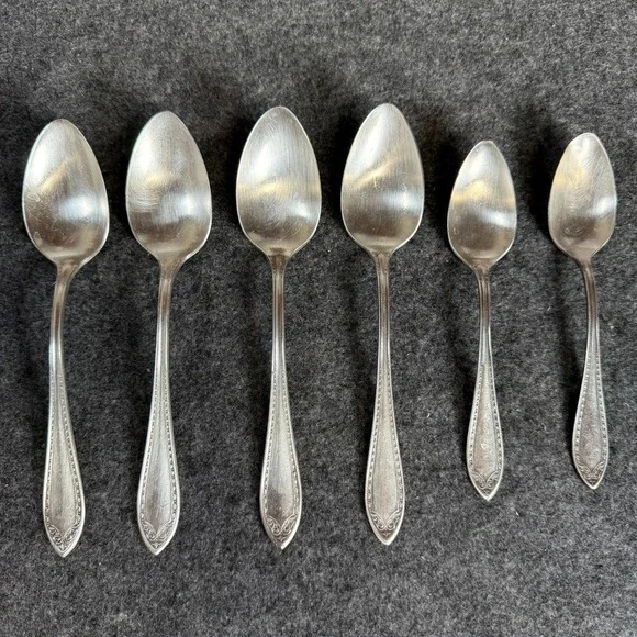Community Plate Morning Star Silverplate Spoon Set 4 Tablespoons 2 Teaspoons 6pc