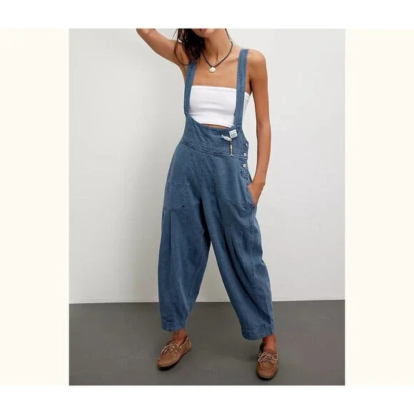 Free People We The Free Felix Tapered Overalls Jumpsuit Dress Pinafore M 289561
