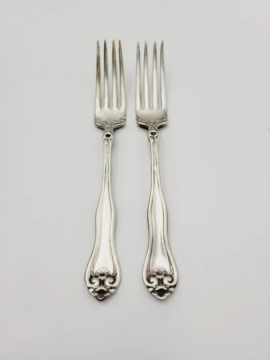 1881 Rogers Silverplate Dinner Forks 1910 Leyland Set of 2 Discontinued