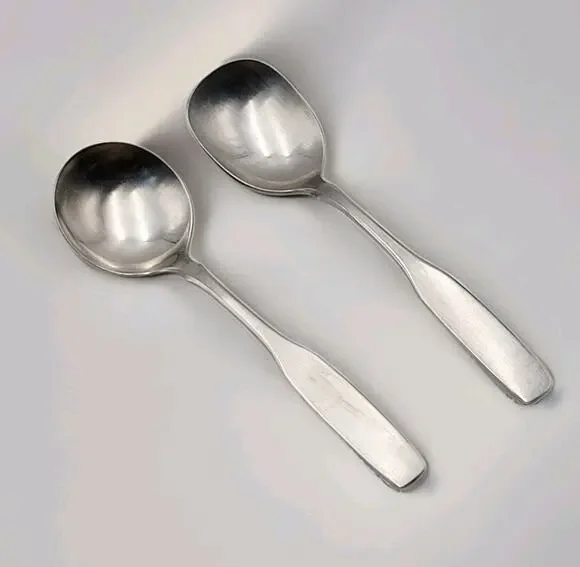 Oneida Community Paul Revere Sugar Shell Spoon & Round Stainless Steel Flatware