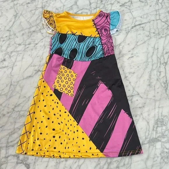 Nightmare Before Christmas Sally Nightgown Sleep Costume Girls XS 4-5 Dress