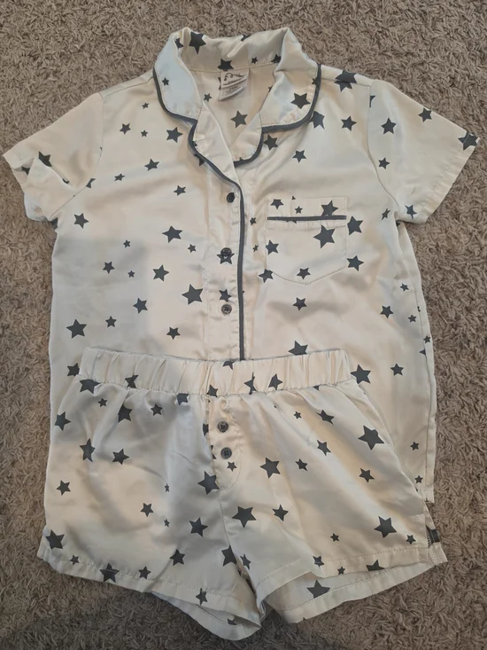 art class White Short-Sleeve Star Print Pajama Set - Black Stars