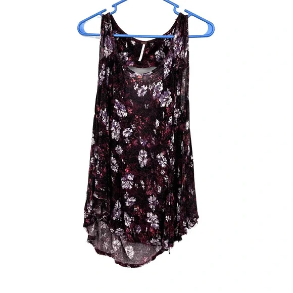 Free People size Small‎ tank top open back sleeveless top shirt blouse floral
