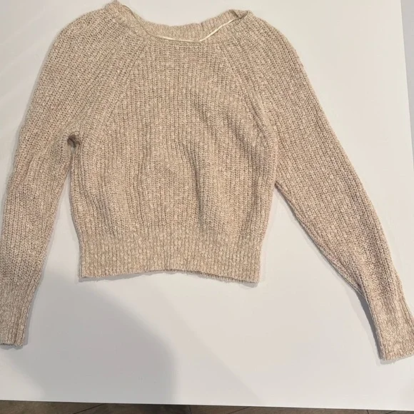 Free People‎ Women's Light Brown/White Marbled Knit Pullover Sweater XS
