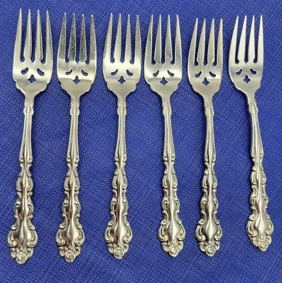 ONEIDA Community Beethoven Silverplate Baroque Salad Fork Vintage Set 6