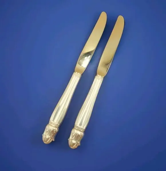 Holmes & Edwards International Silver 1938 Danish Princess Dinner Knive Set of 2