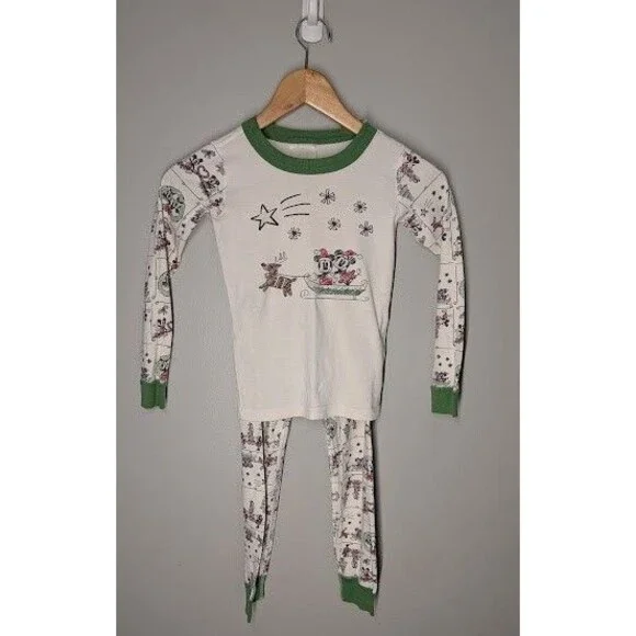 HANNA ANDERSSON Size 120 (6-7) Holiday Mickey Mouse Minnie Mouse Pajamas Unisex