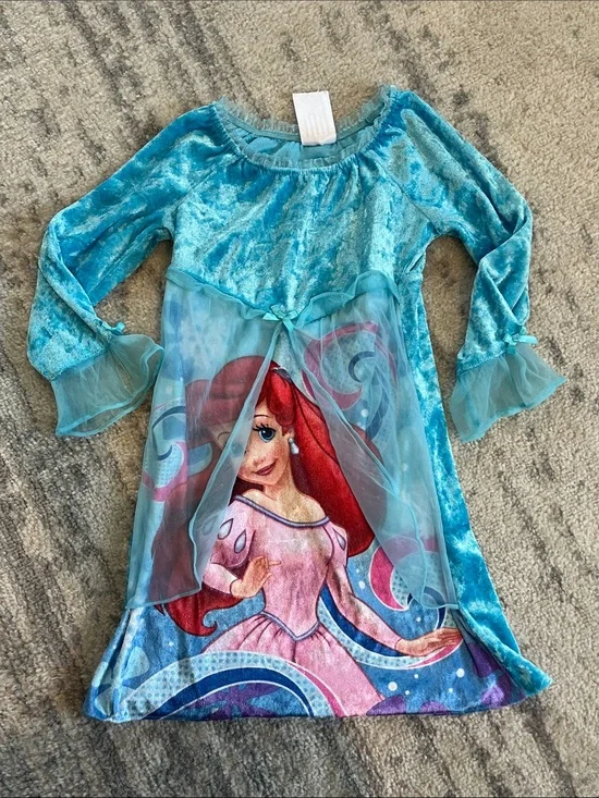 Disney Princess Ariel Nightgown- Teal & Pink