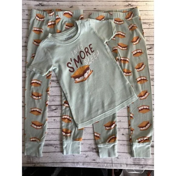 Old Navy Toddler Snug-Fit PJ Pajama‎ Top & Pant Lot, Christmas S’mores 4T