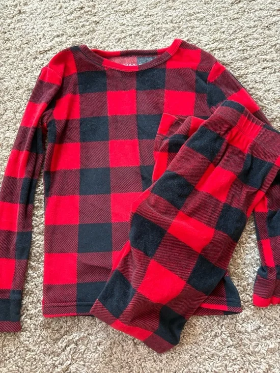 Cat & Jack Red and Black Buffalo Plaid Kids Pajama Set