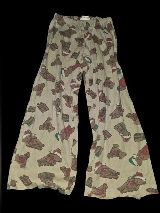 8/2/34.The Pajama Gram Compamy Holiday Teddy Bear Pajama Pants for Girls - Beige