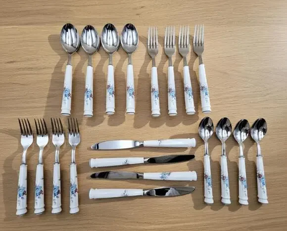 Set 20 Noritake BLEUFLEUR Stainless Japan Service For 4 Discontinued Vtg