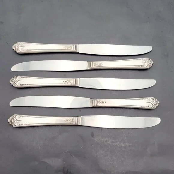 Set 5 Rogers STARLIGHT 50's International Reinforced Plate Flatware Dinner Knife