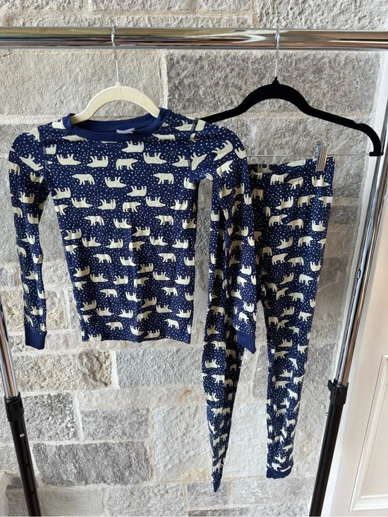 Hanna Andersson Polar Bear Pajama Set Girls Size 8 Tencel Lyocell
