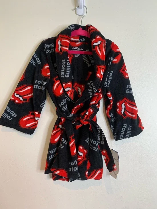 Rolling Stones Toddler Boys or Girls Fleece Bathrobe Pajamas, Sizes 2T