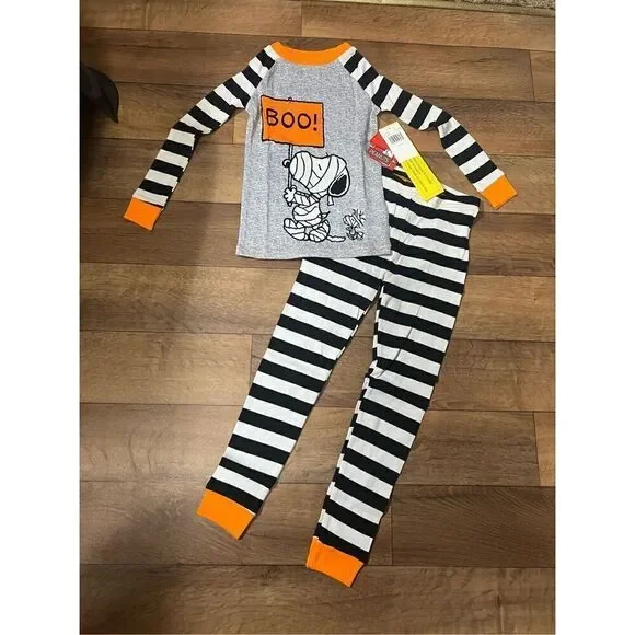 Peanuts Snoopy Boo Halloween 2pc Jammy Set Kids Size 4 NEW