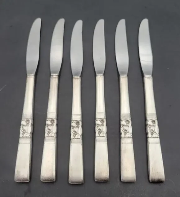 Community Morning Star Dinner Knives set of 6 Silver Plate Vintage