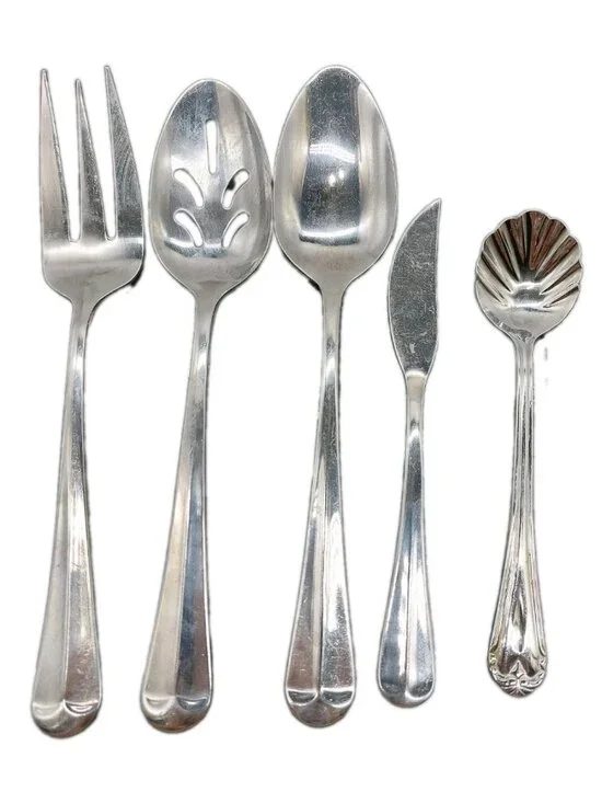 Farberware Flatware Serving 2 Spoon 1 Fork 1 Butter Knife 1 Sugar Set Of 5