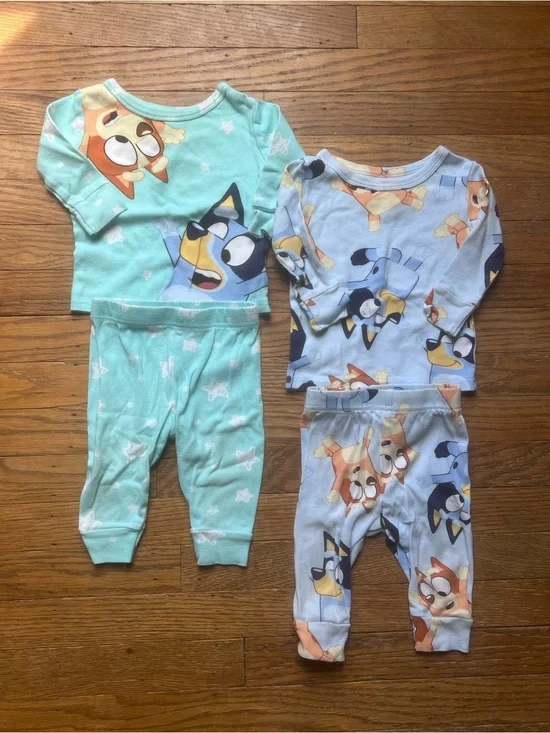 Bluey Print Toddler Pajama Set - Light Blue & Mint size 12 month