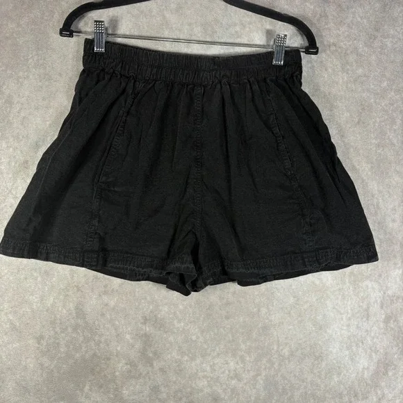 Free People Shorts Womens Small Black High Rise Elastic Waist Boho Casual Active