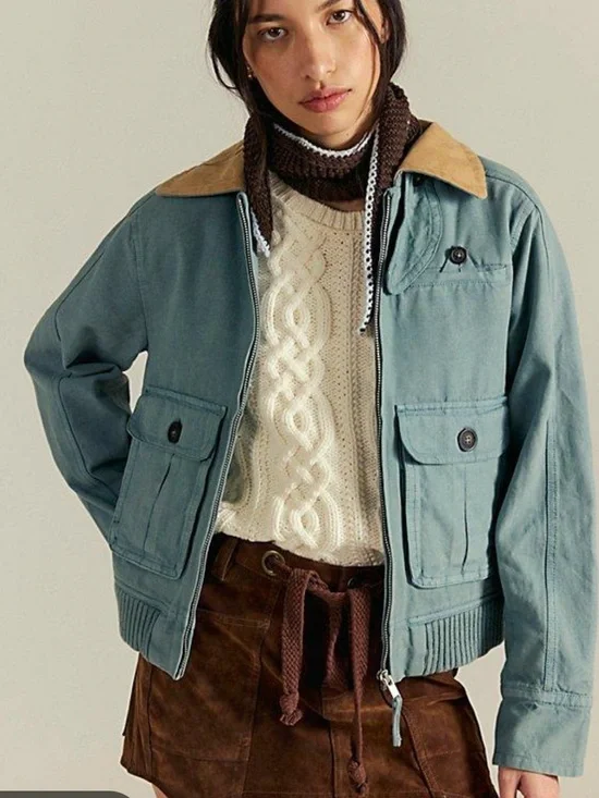 Free People Harley Jacket in North Atlantic Blue