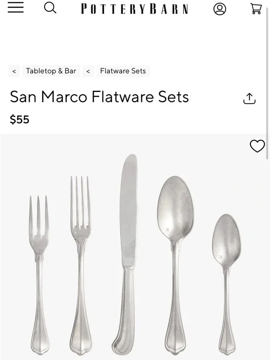 Fortessa San Marco Flatware in brushed Stainless Finish