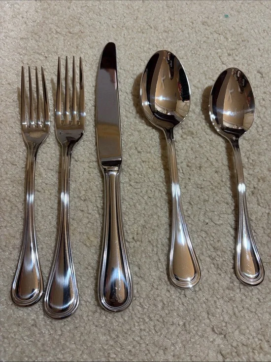 Pottery Barn Stainless Steel 8, 5-Piece Flatware Set, NWT