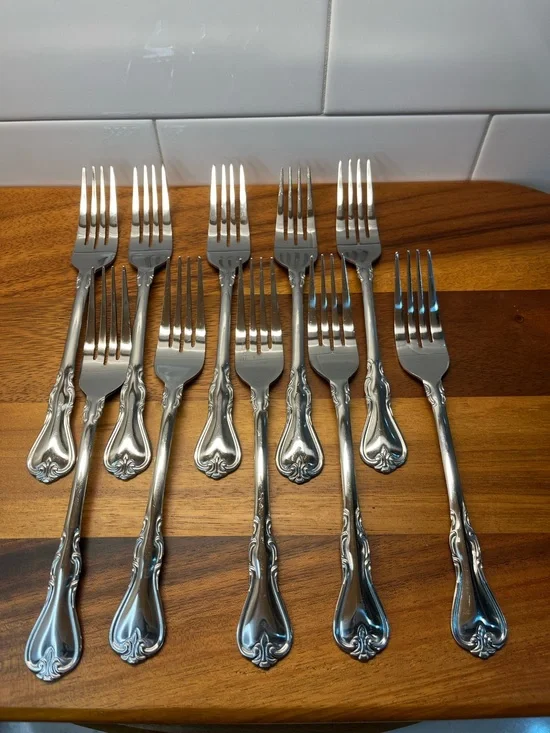 Set Of 10 stainless steel Dinner Forks