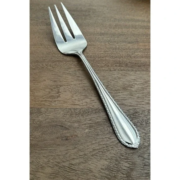 Reed & Barton Englefield Medium Cold Meat Serving Fork Stainless Glossy 8.75